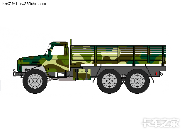 卡车绘画东风天龙军用迷彩拖头和eq240迷彩卡车
