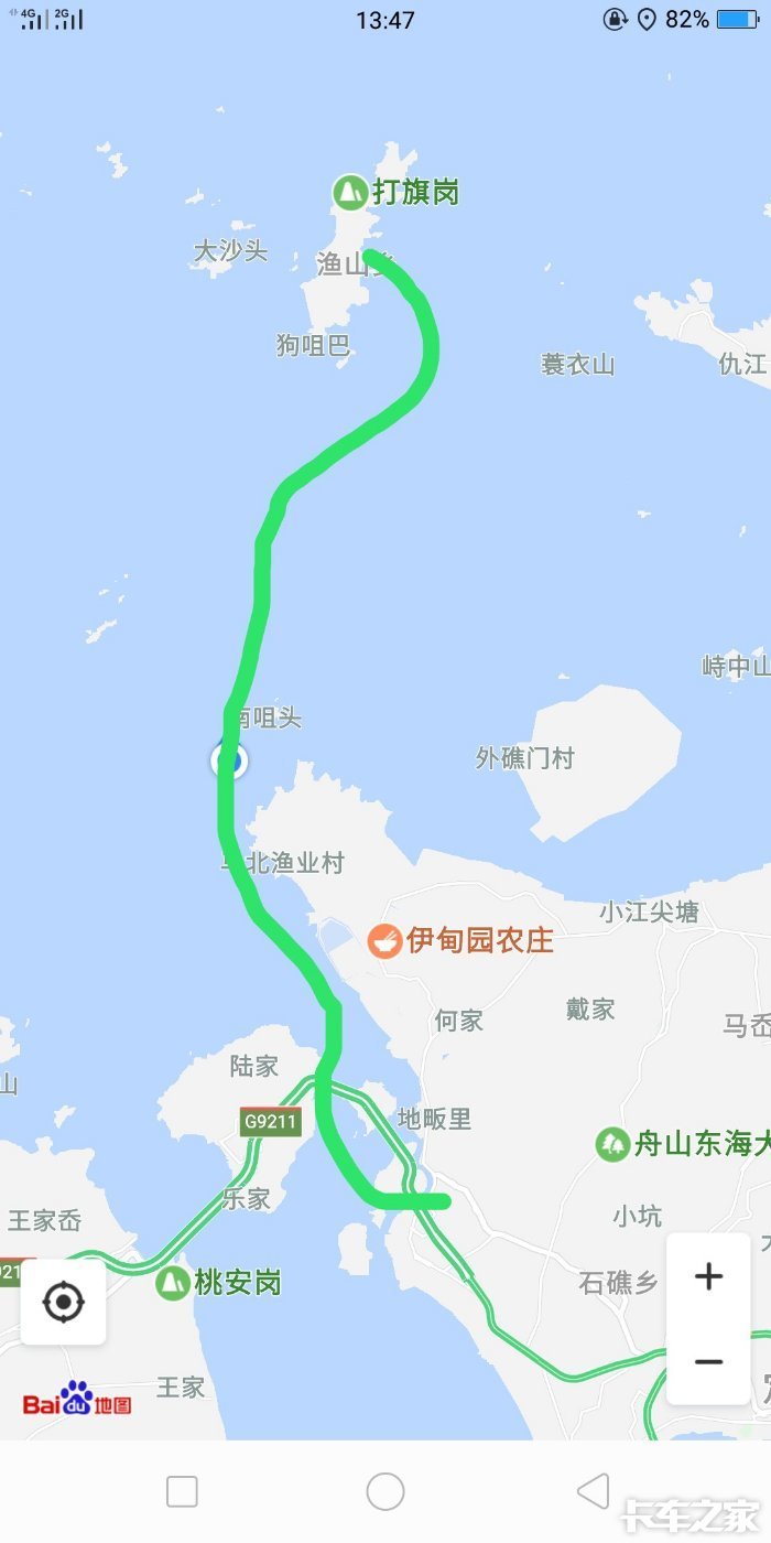 舟山到渔山岛大致路线