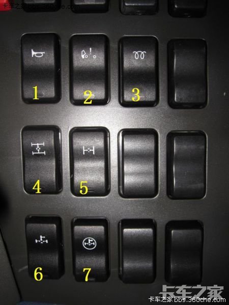 j6驾驶室里面这几个按钮都是负责什么功能的