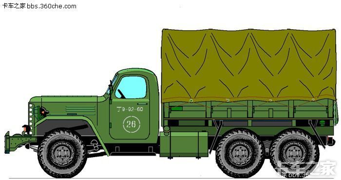 解放ca30b东风eq240用画图程序试画两款老军车