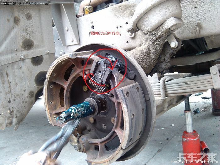 轻卡刹车问题气煞往左偏刹左前轮刹车发热调整很错次都没用