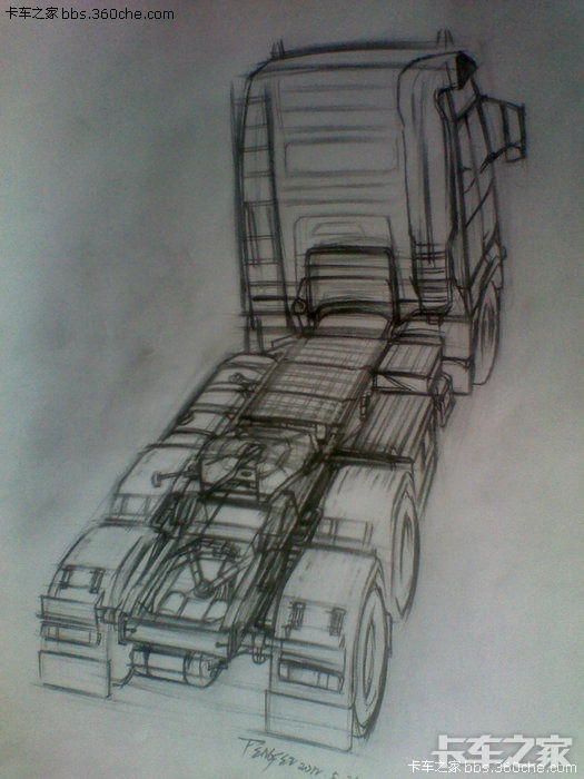 最近画的车卡车手绘大家看看有没有进步