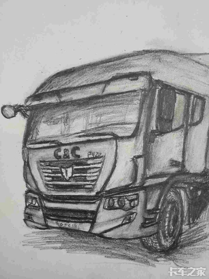 联合卡车正脸手绘