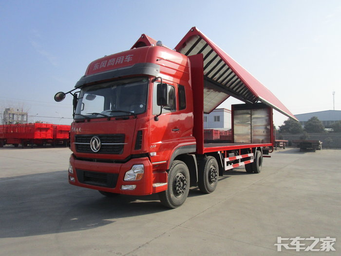 喜庆的红颜色96米飞翼车厢,货箱内部尺寸96米长×24米宽×24米高