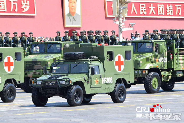 猛士救护车抗战胜利日阅兵卫勤方队也有使用