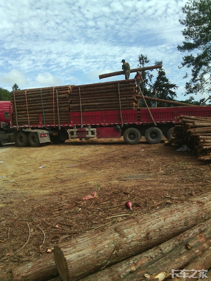 平板车拉木头