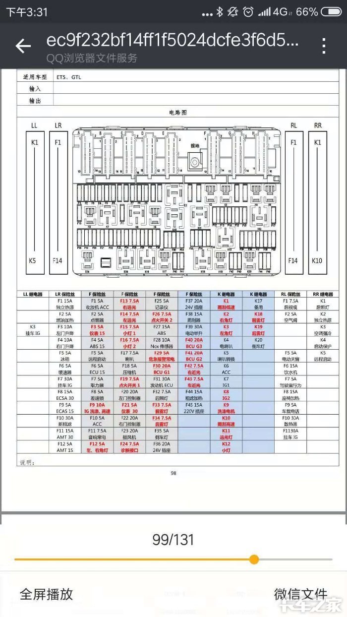 求欧曼gtl保险丝对照图