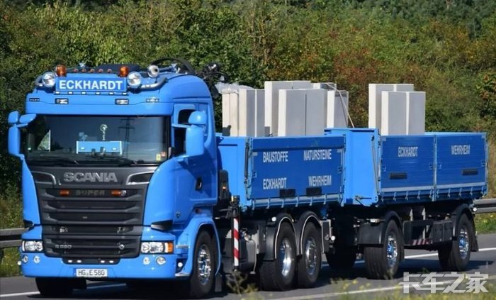 天空蓝色的斯堪尼亚全挂车,硬派 _ 卡车之家论坛